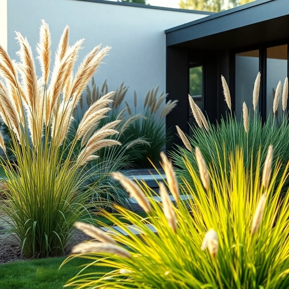 Nowoczesny Ogród Z Trawami