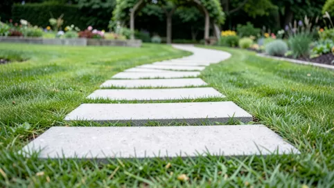 płyty betonowe w trawniku