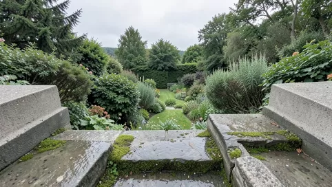 schody z tarasu na ogród