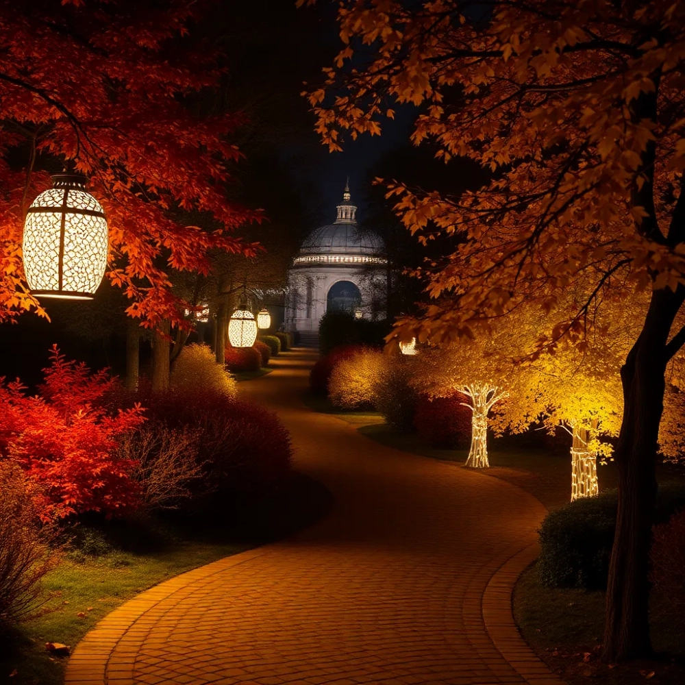 Ogród Botaniczny Warszawa iluminacje