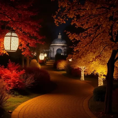 Ogród Botaniczny Warszawa iluminacje